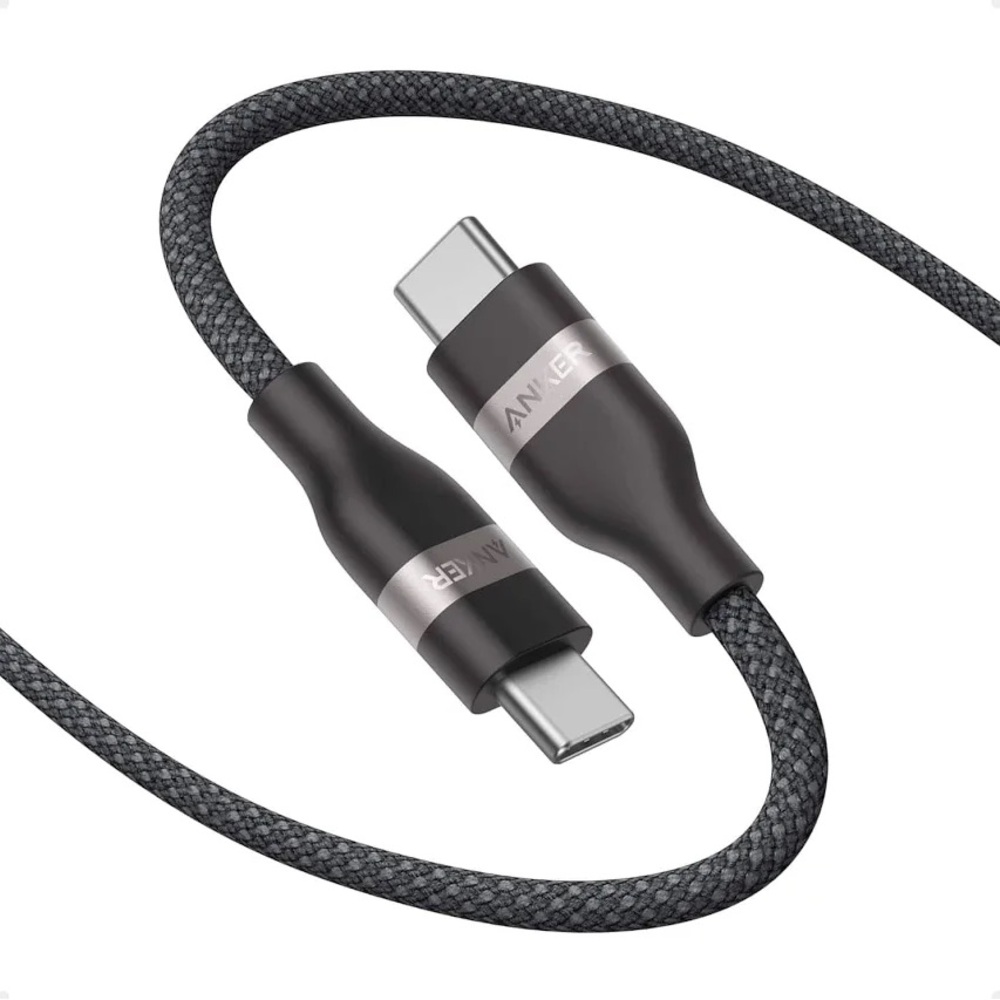 Anker USB-C to USB-C Cable (3 ft, 240W, Upcycled-Braided), Black / NIB